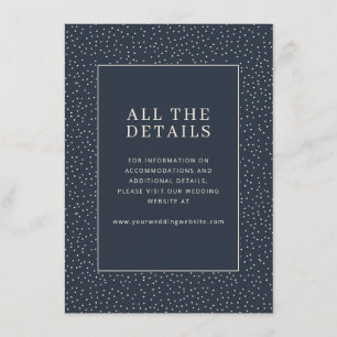 Tarjeta De Recepción Elegantes Lunares Navy