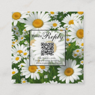 Tarjeta De Recepción Elegantes mareas blancas campos florales blancos c