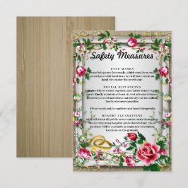 Tarjeta De Recepción Elegantes medidas de seguridad Boda de rosas rojas