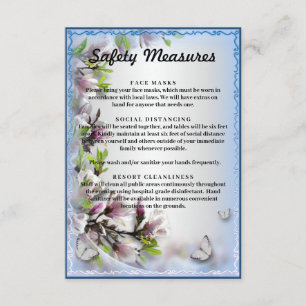 Tarjeta De Recepción Elegantes medidas de seguridad de mariposa floral 