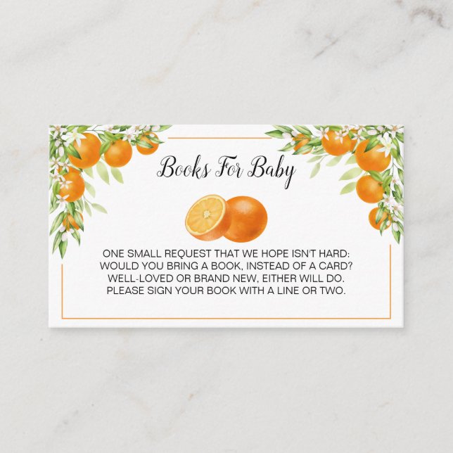 Tarjeta De Recepción Elegantes naranjas acuarelas y libros de flores pa (Anverso)