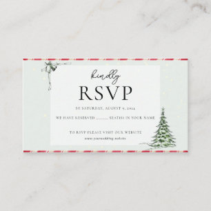 Tarjeta De Recepción Elegantes Navidades Boda De Invierno Rsvp