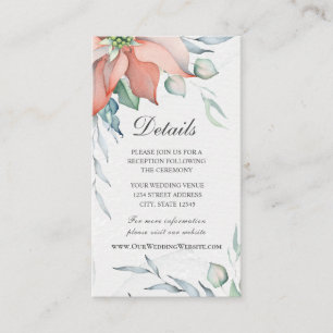 Tarjeta De Recepción Elegantes Navidades de invierno acuarela floral