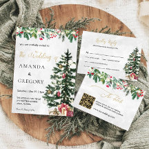 Elegantes Navidades Detalles de Boda de Invierno