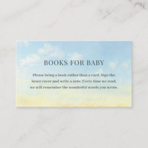 Tarjeta De Recepción Elegantes nubes azules de cielo azul Libros de Bab