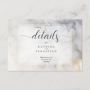Tarjeta De Recepción Elegantes nubes grises y doradas pálidas