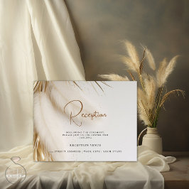 Tarjeta De Recepción Elegantes pampas de oro bohemias después de Fiesta