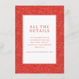 Tarjeta De Recepción Elegantes Remolinos Rojos