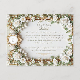 Tarjeta De Recepción Elegantes rosas blancas con falso oro