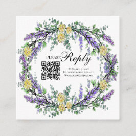 Tarjeta De Recepción Elegantes rosas de color amarillo de agua lavanda