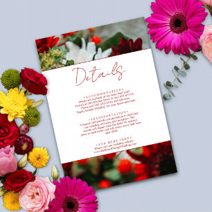 Tarjeta De Recepción Elegantes rosas rojas flores Boda floral Detalles
