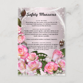 Tarjeta De Recepción Elegantes Rosas Rosa Y Medidas De Seguridad De Per
