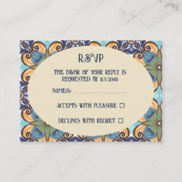 Tarjeta De Recepción Elegantes Talaveras mexicanas RSVP