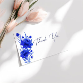 Tarjeta De Recepción Elegantes tonos azules Boda Gracias