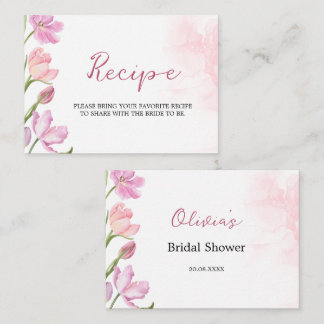 Tarjeta De Recepción Elegantes Tulipanes en Acuarela para Fiesta de Des