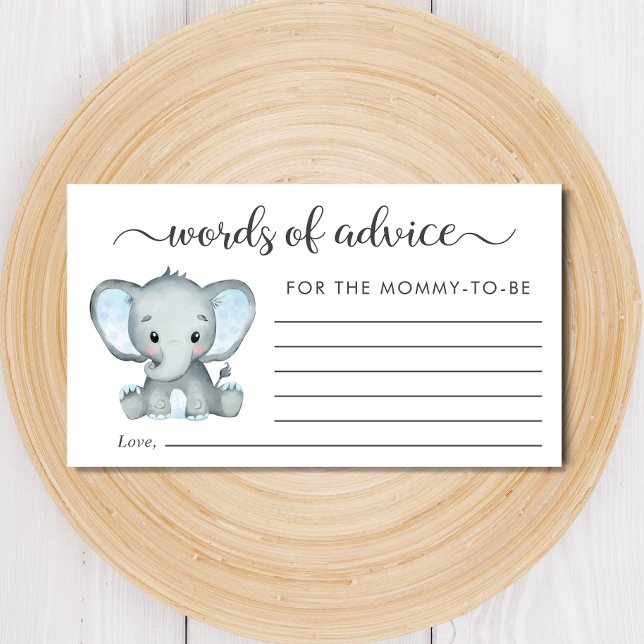 Tarjeta De Recepción Elephant Baby Boy reflexiona sobre los consejos (Subido por el creador)