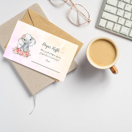 Tarjeta De Recepción Elephant Baby Diaper Raffle