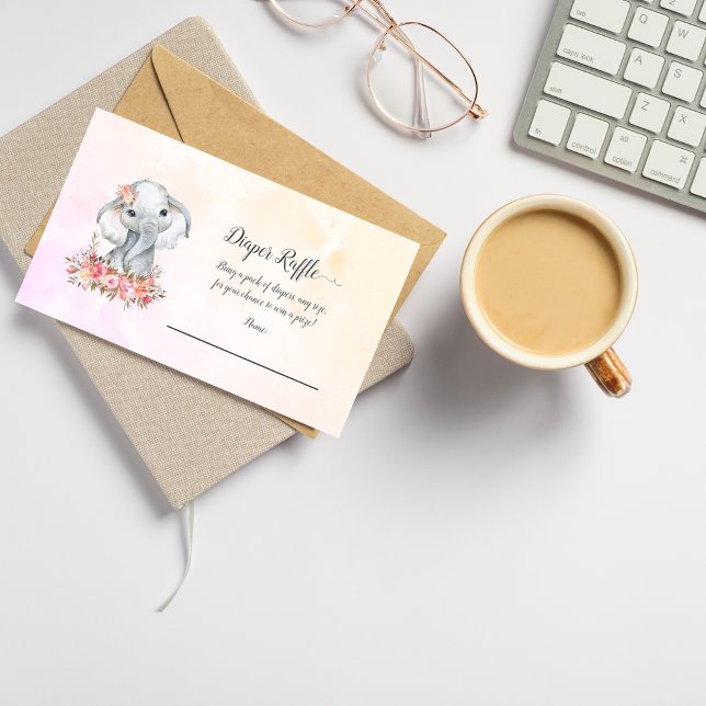 Tarjeta De Recepción Elephant Baby Diaper Raffle (Subido por el creador)