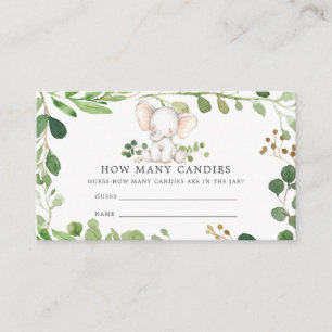 Tarjeta De Recepción Elephant Baby Shower adivina cuántos canes