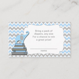 Tarjeta De Recepción Elephant Baby Shower boletos de rifa de pañales az