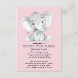 Tarjeta De Recepción Elephant Baby Shower Book for Baby Card
