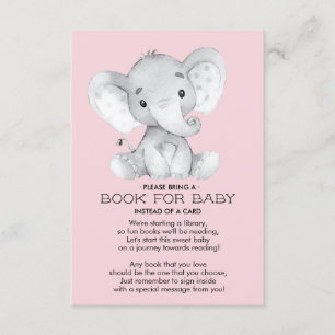 Tarjeta De Recepción Elephant Baby Shower Book for Baby Card