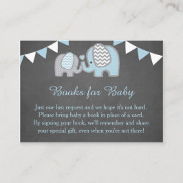 Tarjeta De Recepción Elephant Baby Shower Book Request Boy
