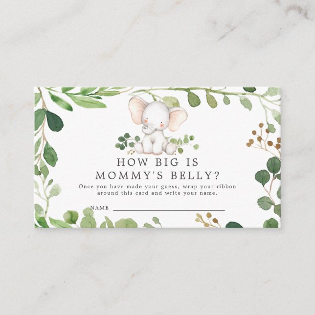 Tarjeta De Recepción Elephant Baby Shower Qué grande es la carta del Be (Anverso)