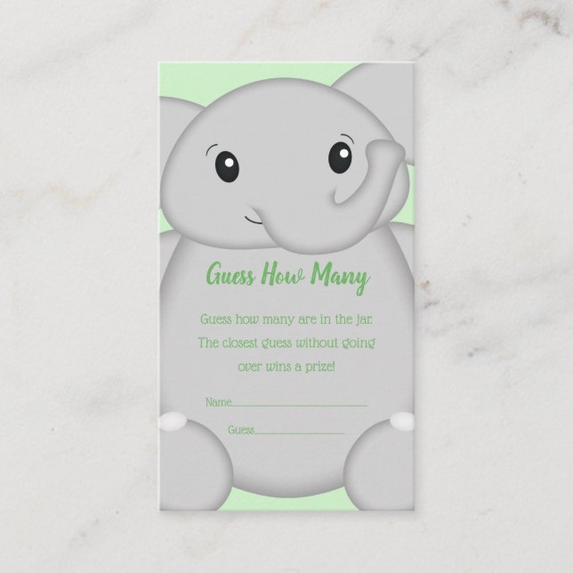 Tarjeta De Recepción Elephant Baby Shower Safari (Anverso)