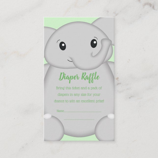 Tarjeta De Recepción Elephant Baby Shower Safari (Anverso)