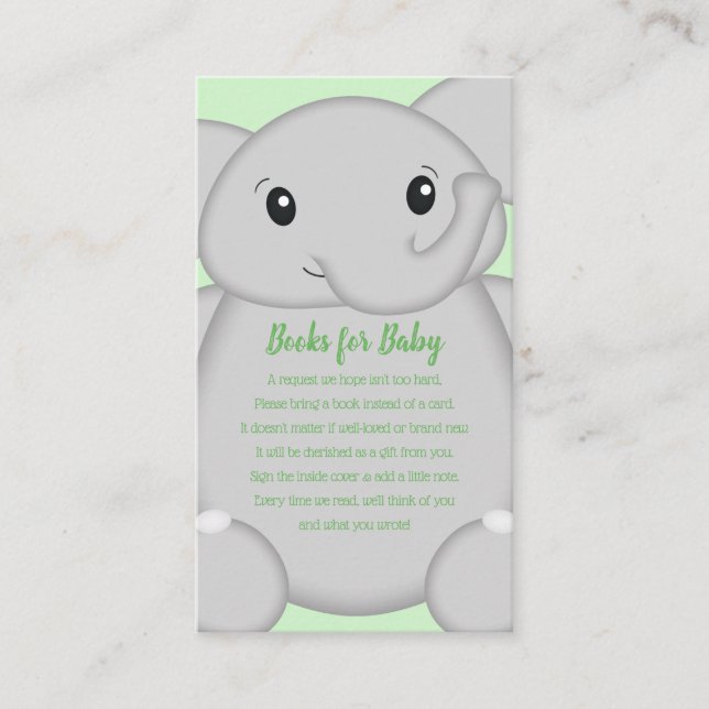 Tarjeta De Recepción Elephant Baby Shower Safari (Anverso)