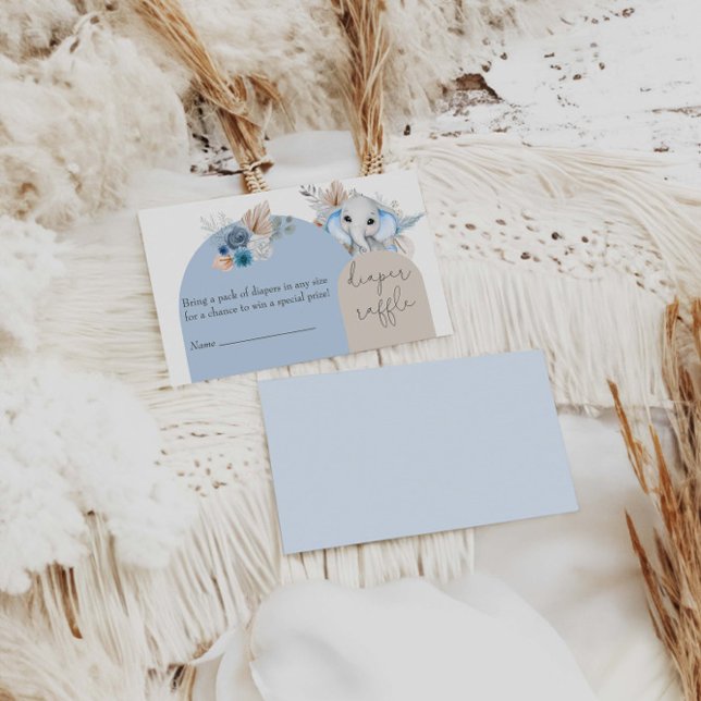 Tarjeta De Recepción Elephant Boho Boy Baby Shower Diaper Raffle (Subido por el creador)