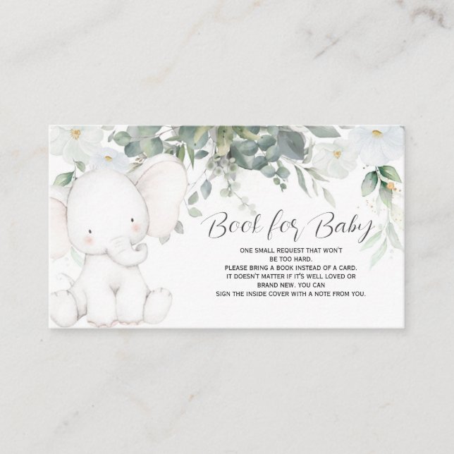 Tarjeta De Recepción Elephant Book for Baby Card (Anverso)