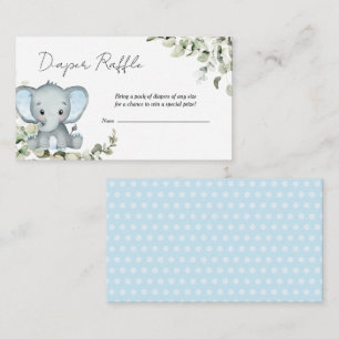 Tarjeta De Recepción Elephant Boy Baby Shower Diaper Raffle