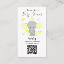Tarjeta De Recepción Elephant Boy Chica Baby Shower Registry Código QR