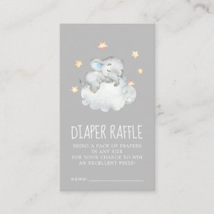 Tarjeta De Recepción Elephant Boy Gray Baby Shower Diaper Raffle