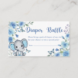 Tarjeta De Recepción Elephant Dusty Blue Rosa Baby Shower Diaper Raffle