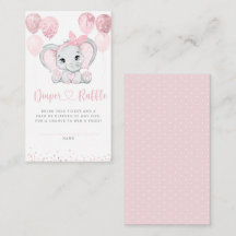 Elephant Floral Baby Shower Diaper Raffle