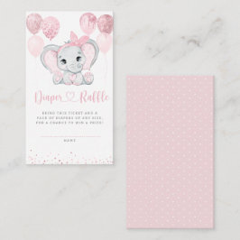 Tarjeta De Recepción Elephant Floral Baby Shower Diaper Raffle