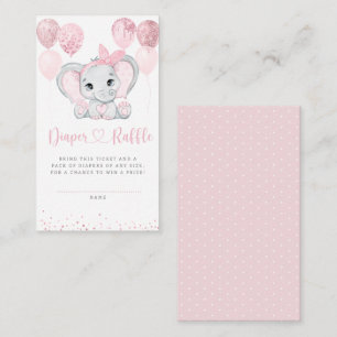 Tarjeta De Recepción Elephant Floral Baby Shower Diaper Raffle