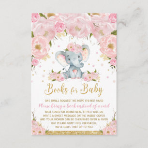Tarjeta De Recepción Elephant Floral Baby Shower trae a la bebé del lib