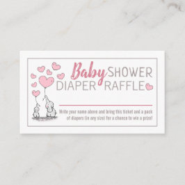 Tarjeta De Recepción Elephant Hearts Baby Shower Diaper Raffle