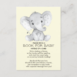 Tarjeta De Recepción Elephant Neutral Baby Shower Book for Baby Card