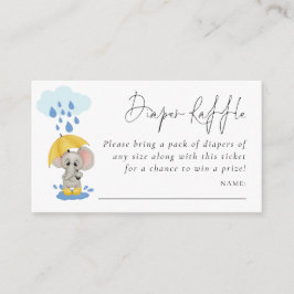 Tarjeta De Recepción Elephant Rain Diaper Raffle Baby Shower