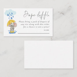 Tarjeta De Recepción Elephant Rain Diaper Raffle Baby Shower