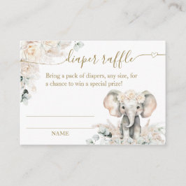 Tarjeta De Recepción Elephant White Roses Boho Pampas Baby Shower