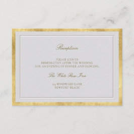 Tarjeta De Recepción Elevated Ivory Gold Wedding Formal Reception