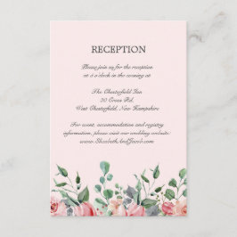 Tarjeta De Recepción Elizabeth Pink Floral Wedding