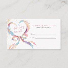 Tarjeta De Recepción Ella Amarra El Arco Rosa De Los Cuellos Adivinan C