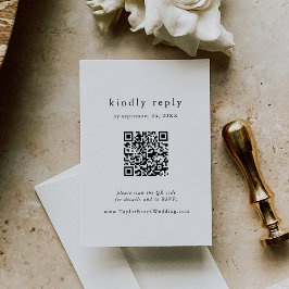 Tarjeta De Recepción EMELIA Código QR Simple Boho moderno Boho Wedding 